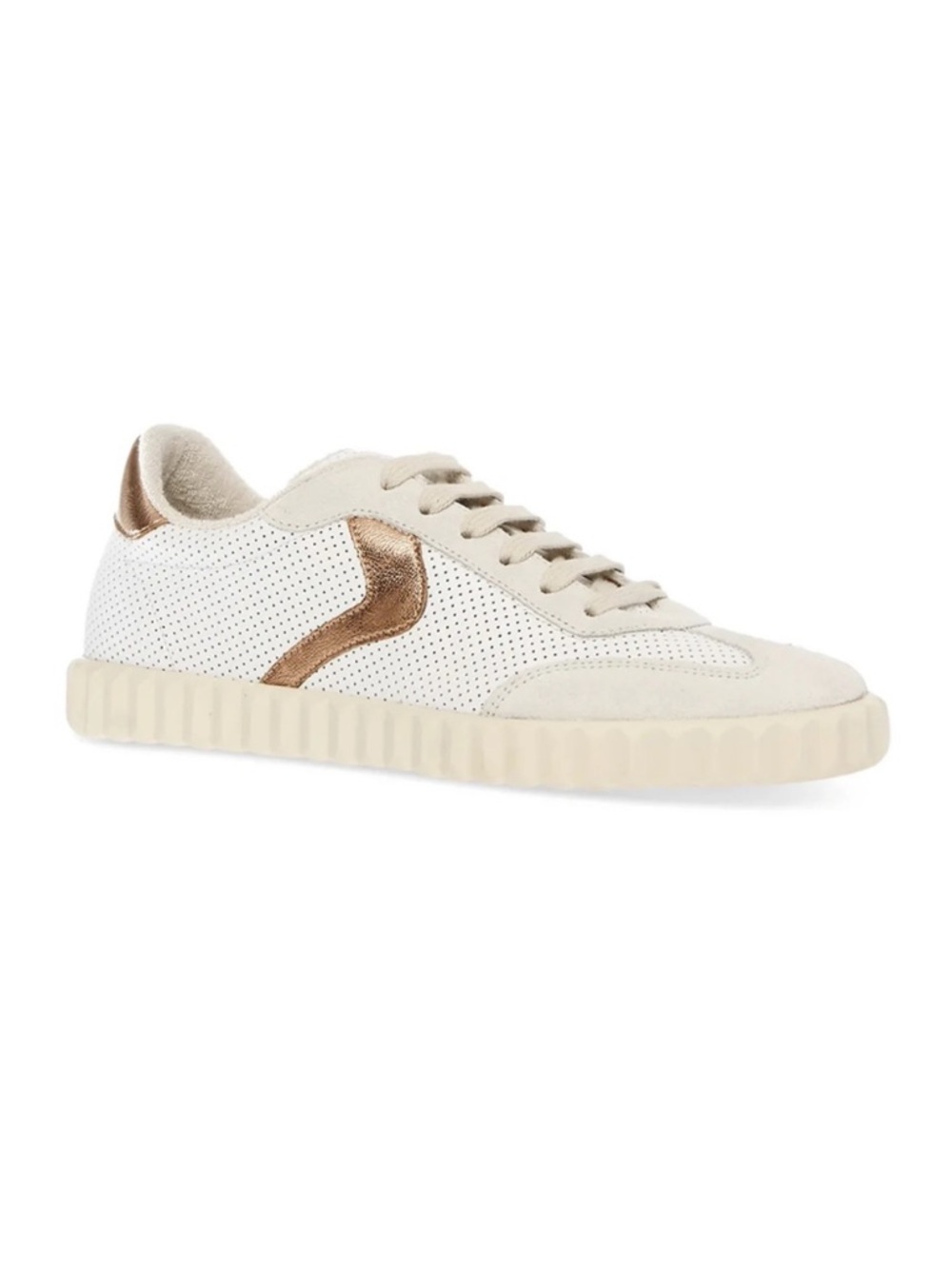Voile Blanche Ines Sneakers White Bronze Mesh Suede Size 8